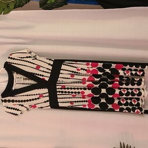 Polka dot design v-neck midi dress